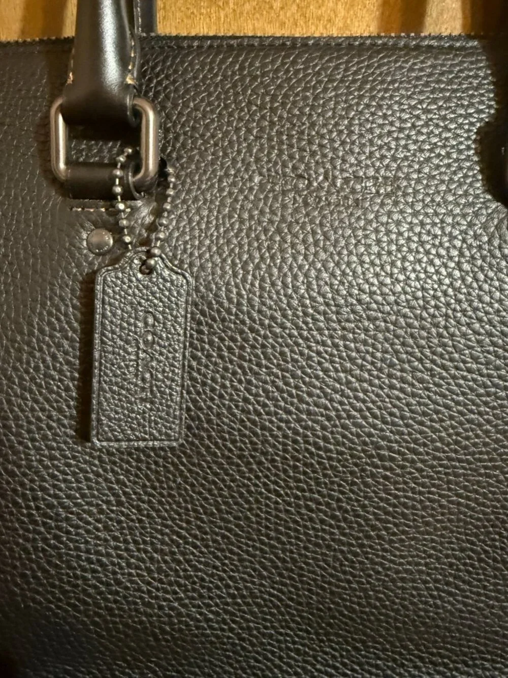 Coach Black Gotham Folio Bag Soft Polished Pebble Leather Briefcase C0243
